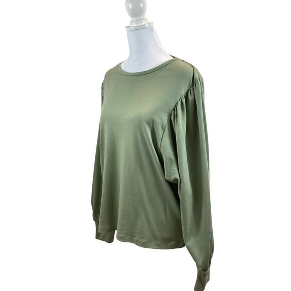 New With Tags‎ Banana Republic Sage Green Ballon Sleeve Blouse Medium - Picture 1 of 11